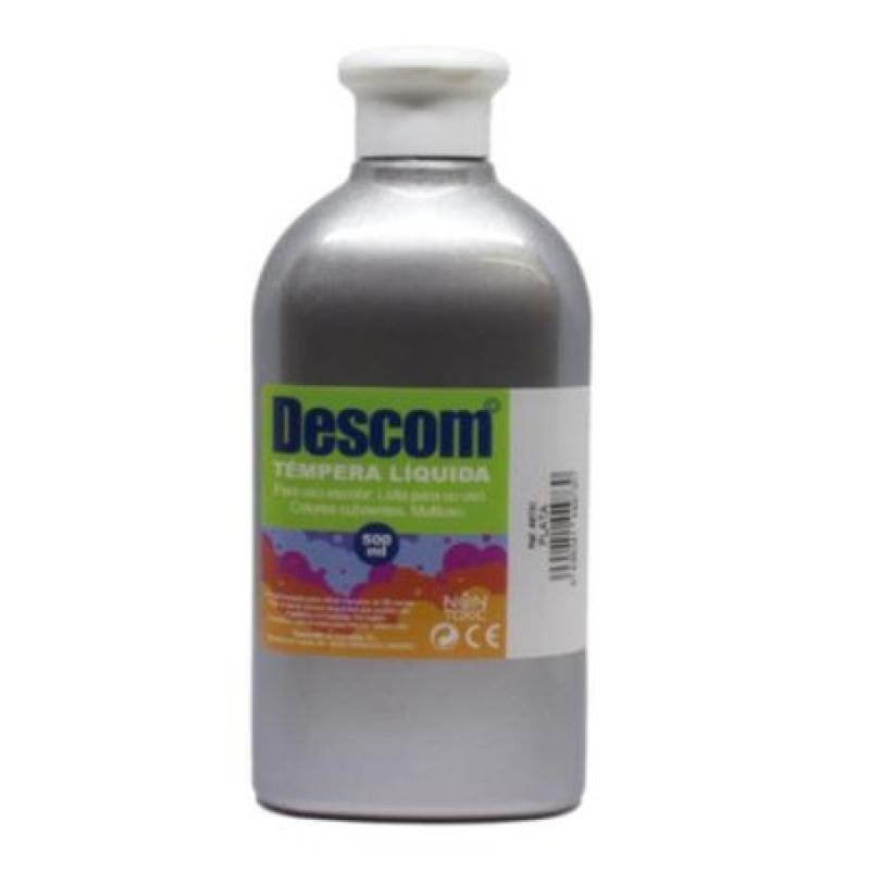 TEMPERA LIQUIDA DESCOM METALIZADA 500 PLATA