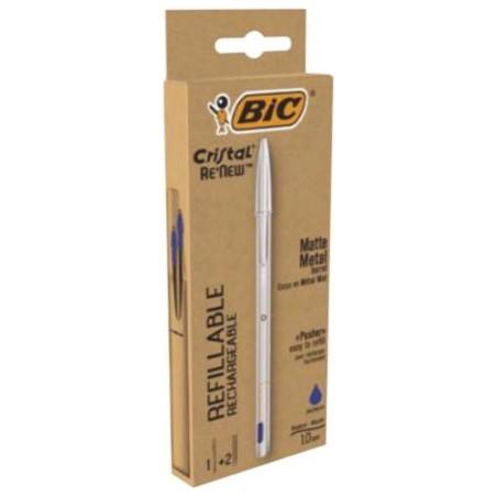 BOLIGRAFO BIC CRISTAL RE´NEW AZUL + 2 REC