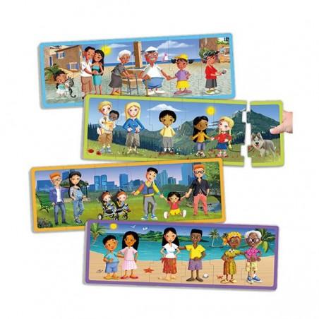 SET 4 PUZZLES FAMILIAS DEL MUNDO