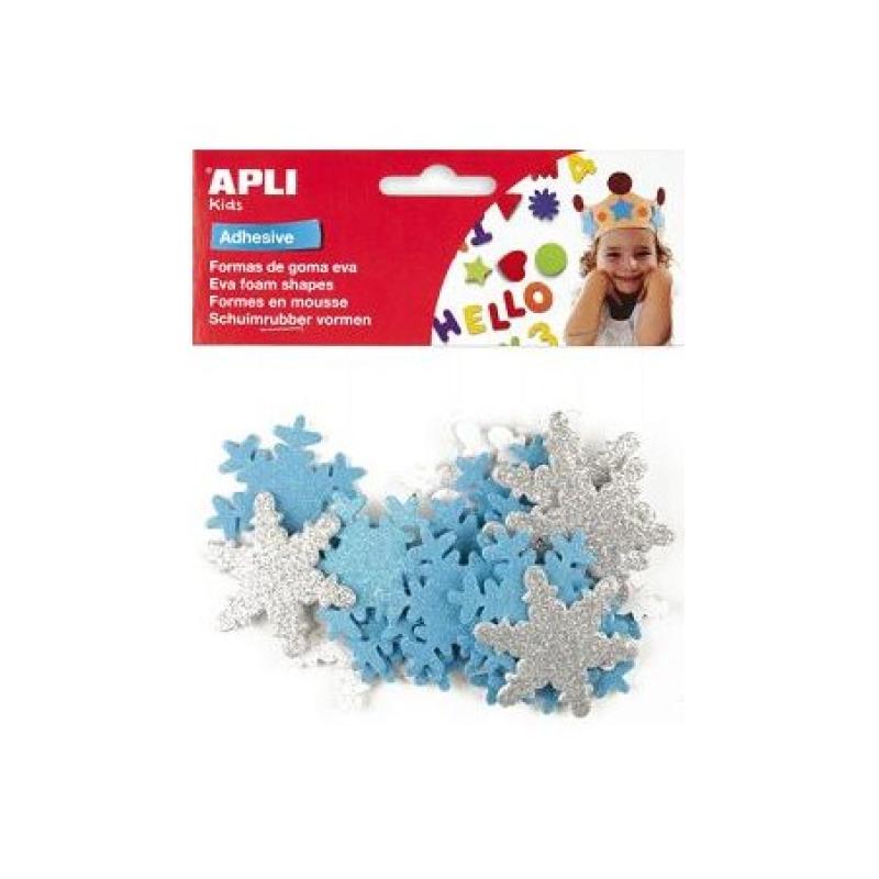 FIGURAS APLI EVA ADHE PURPURINA COPOS NIEVE B/22