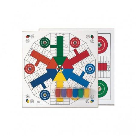 TABLERO PARCHIS MADERA 4 Y 6 JUGADORES 40 CM