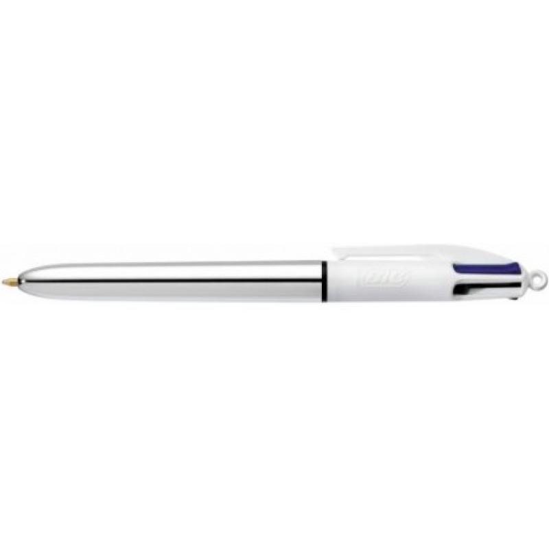 BOLIGRAFO BIC 4 COLORES SHINE PLATEADO