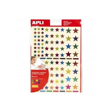 GOMET APLI SOBRE ESTRELLAS MULTICOLOR METALIZADAS B/6