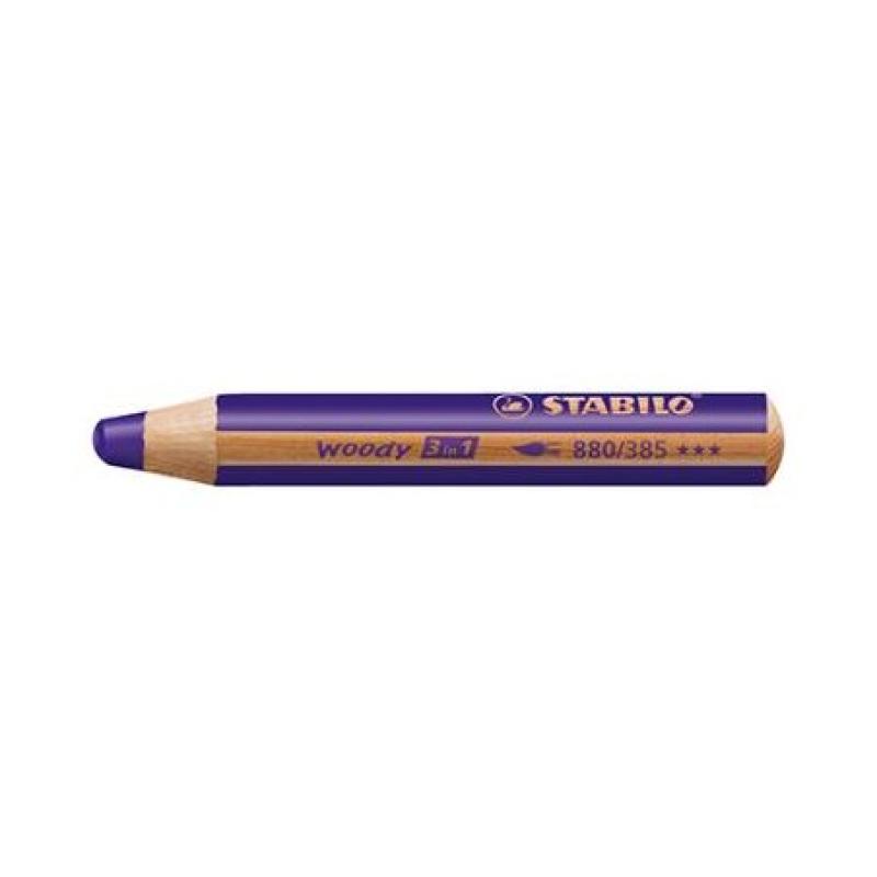 LAPICES STABILO WOODY 3 EN 1 VIOLETA C/6