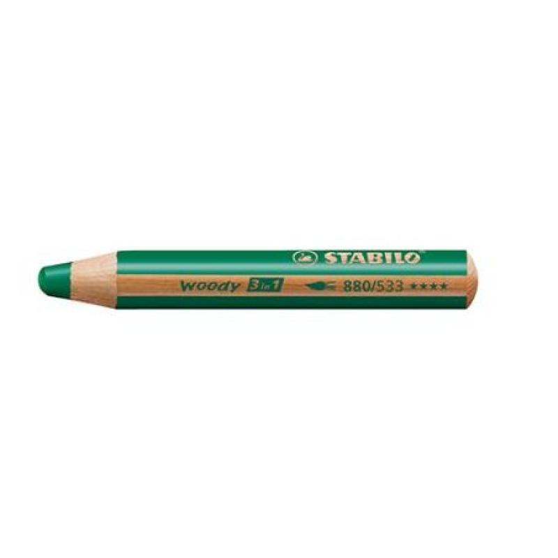 LAPICES STABILO WOODY 3 EN 1 VERDE OSCURO C/6