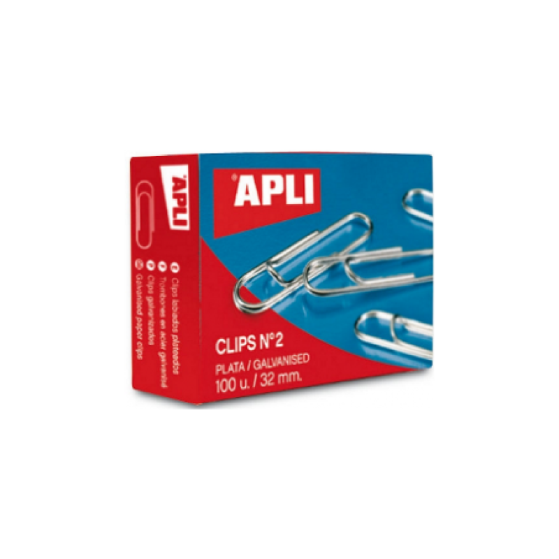 CLIPS APLI PLATEADOS Nº2 32 MM