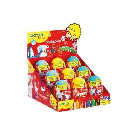 GIOTTO BEBE STICK & COLOR EGG EN DISPLAY 9 UDS