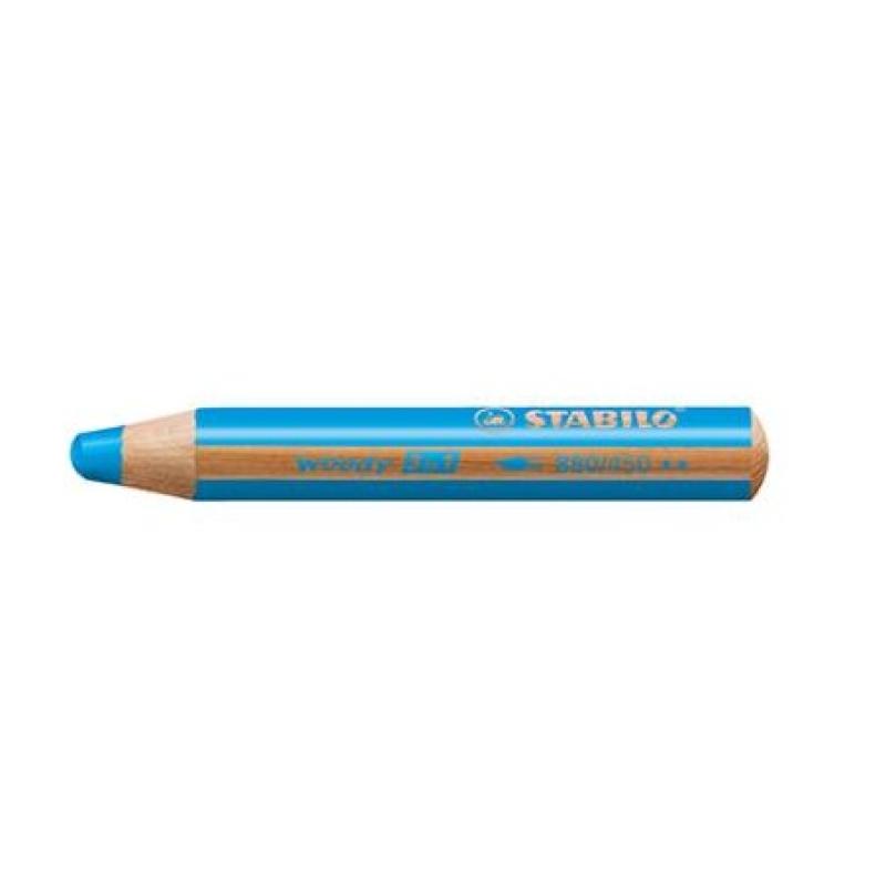 LAPICES STABILO WOODY 3 EN 1 AZUL CYAN C/6