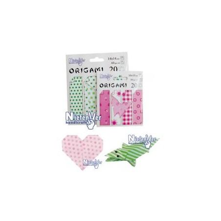 PAPEL ORIGAMI 20X20 ROSA 20 HOJAS