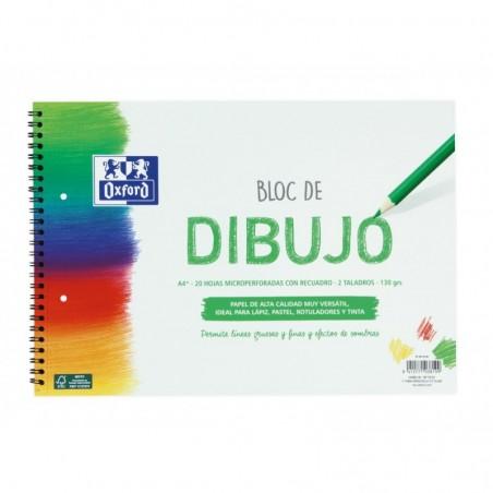 BLOC DE DIBUJO OXFORD A4+ 20H RECUADRO TALADROS 130G