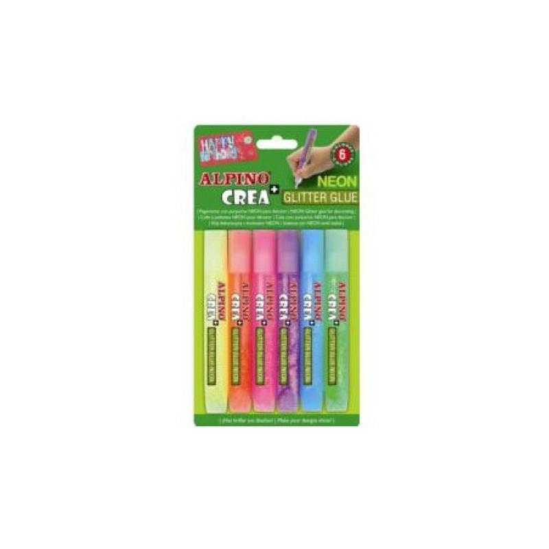 PEGAMENTO ALPINO GLITTER NEON B/6