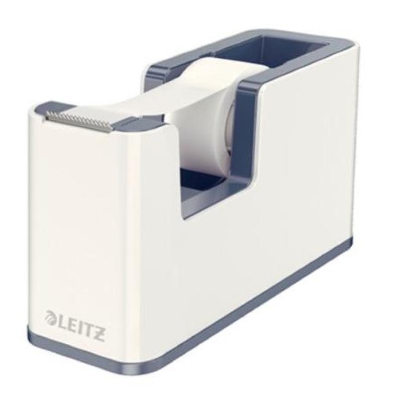 DISPENSADOR CINTA ADH. LEITZ WOW DUAL BLANCO PERLA/GRIS