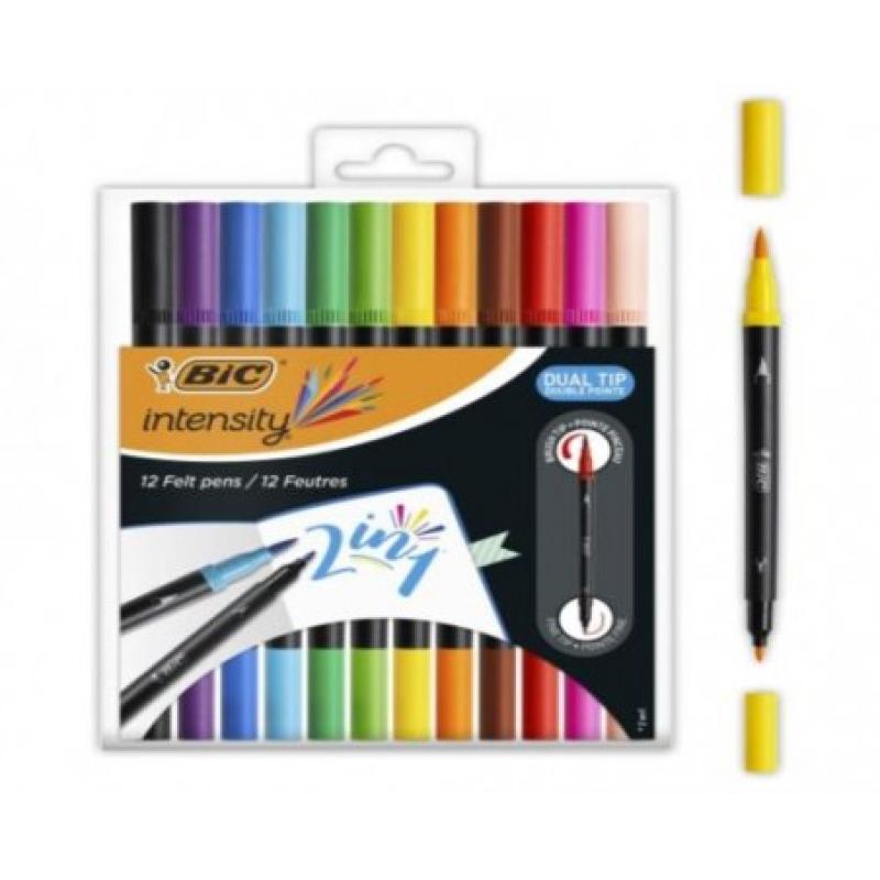 ROTULADOR BIC INTENSITY DUAL BRUSH C/12