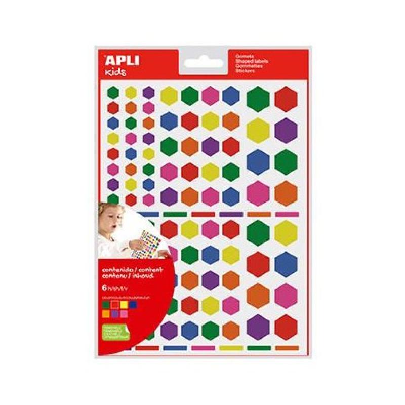 GOMET APLI SOBRE HEXAGONALES REMOVIBLES MULTICOLOR B/6