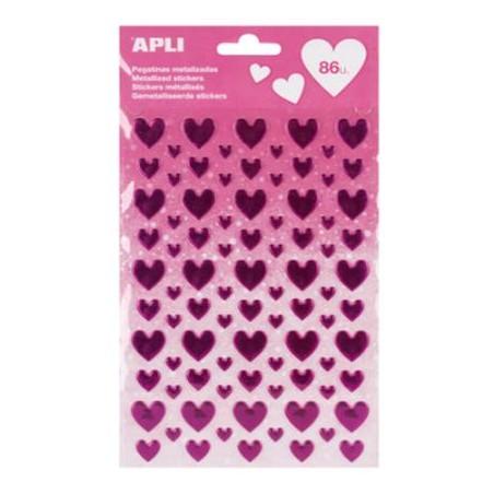 GOMET APLISOBRE CORAZONES METALIZADOS FUCSIA 86 U