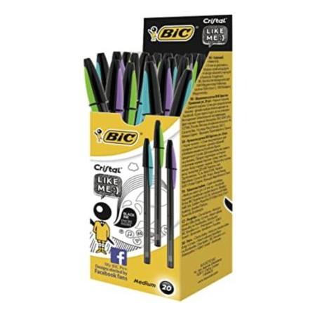 BOLIGRAFO BIC CRISTAL LIKE ME NEGRO