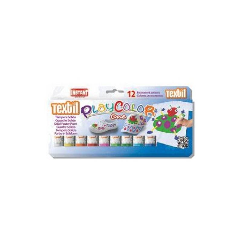 TEMPERA PLAYCOLOR 12 COLORES TEXTIL