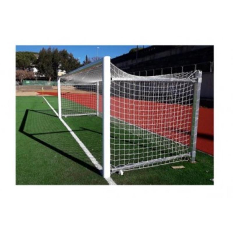 JUEGO DE PORTERIAS ALUMINO FUTBOL 7, 120X100 MM ABATIBLES ARQUILLOS GALVANIZADOS