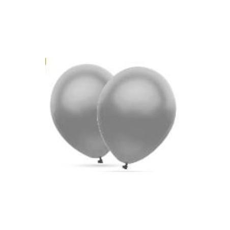 GLOBOS LISOS METALIZADO B/50 PLATA