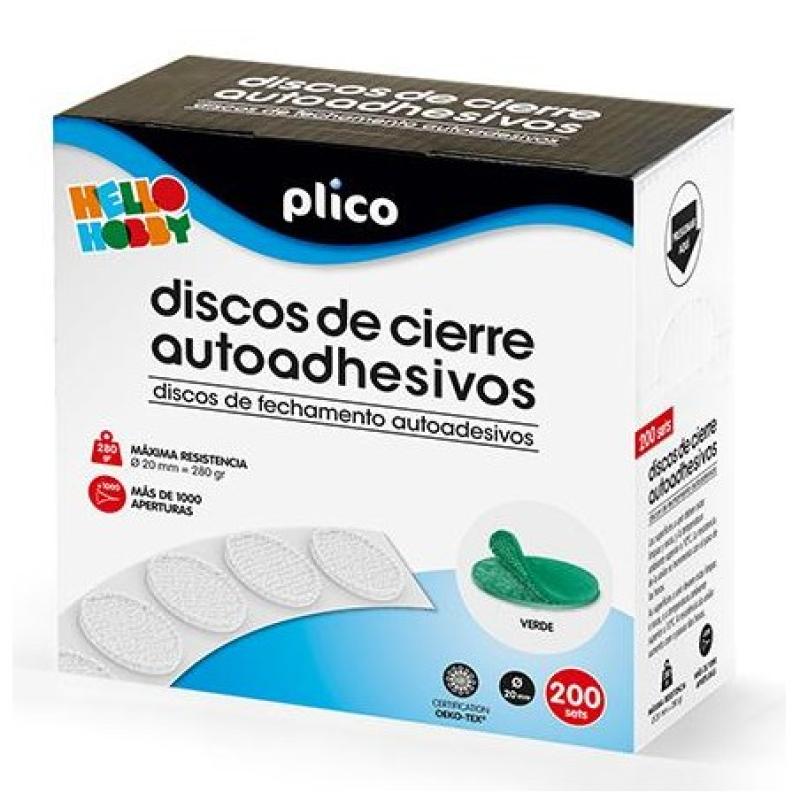 DISCOS CIERRE AUTOADHESIVO 20 MM VERDE C/200