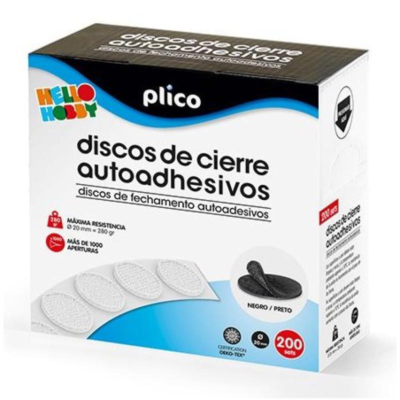 DISCOS CIERRE AUTOADHESIVO 20 MM NEGRO C/200