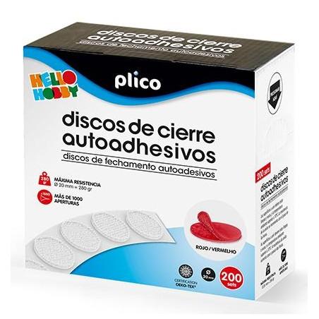 DISCOS CIERRE AUTOADHESIVO 20 MM ROJO C/200