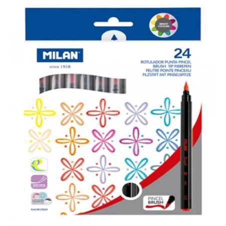 ROTULADOR MILAN PUNTA PINCEL C/24